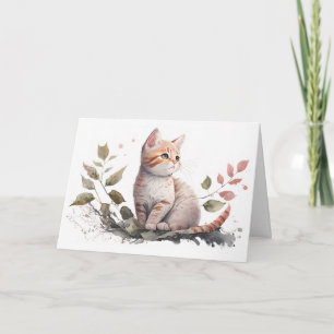 Tarjeta El Kitten acuarela se pone bien pronto
