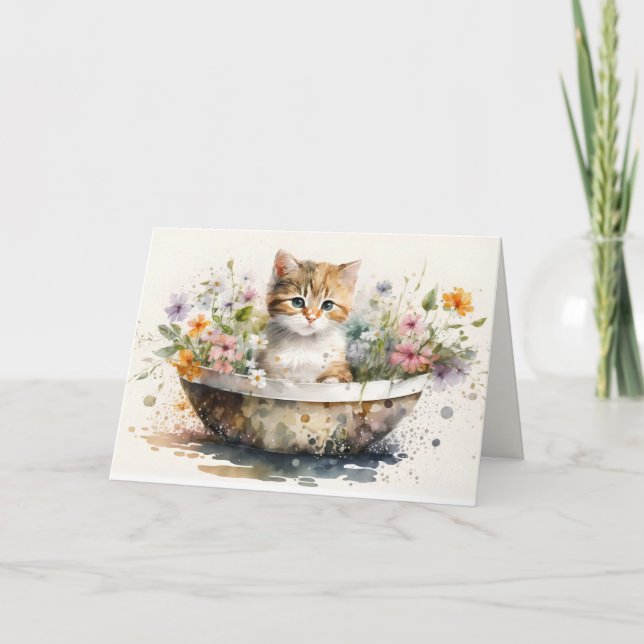 Tarjeta El Kitten acuarela se pone bien pronto (Anverso)