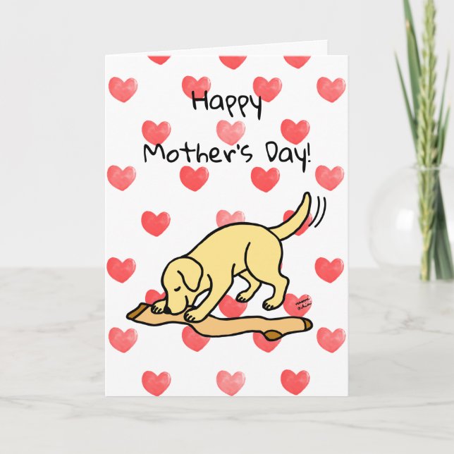 Tarjeta El labrador amarillo y el día de la madre (Anverso)
