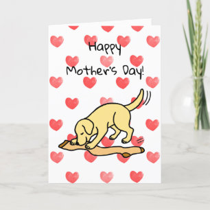 Tarjeta El labrador amarillo y el día de la madre