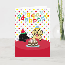 Tarjeta El labrador amarillo y el labrador negro