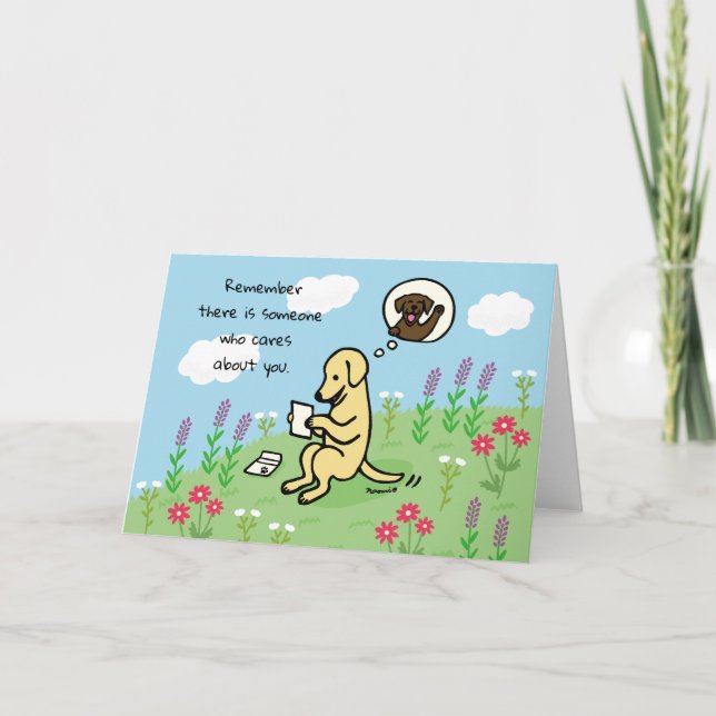 Tarjeta El labrador amarillo y la carta que le importa a a (Anverso)