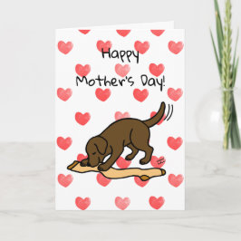 Tarjeta El labrador del chocolate y el día de la madre