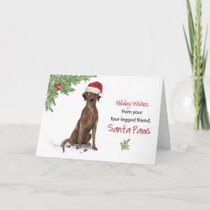 Tarjeta El labrador marrón recupera a Navidades de perro d