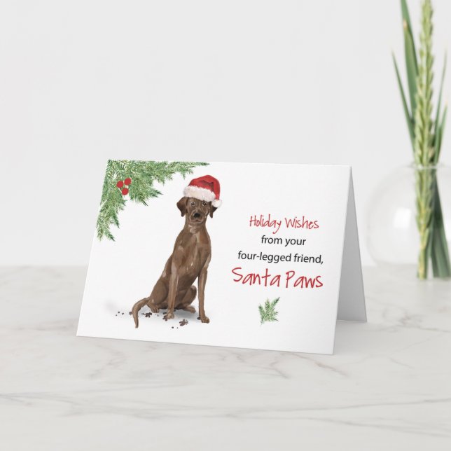 Tarjeta El labrador marrón recupera a Navidades de perro d (Anverso)