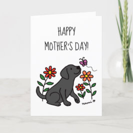Tarjeta El Labrador Negro y el Día Verde de la Madre