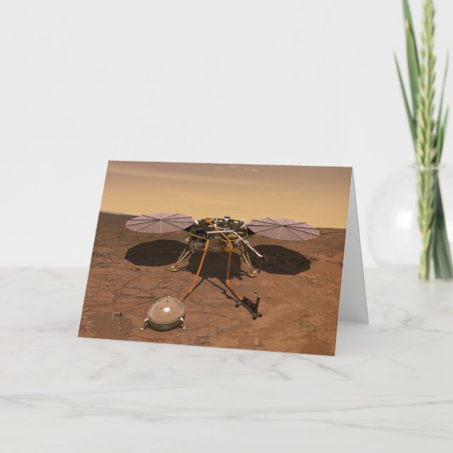 Tarjeta El Lander Insight Opera En La Superficie De Marte. (Anverso)