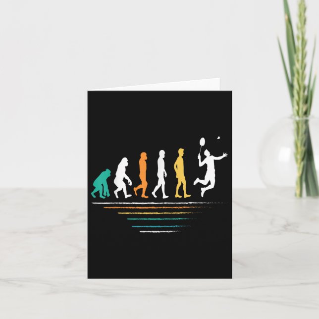 Tarjeta El lanzador retro de las evoluciones de Badminton  (Anverso)