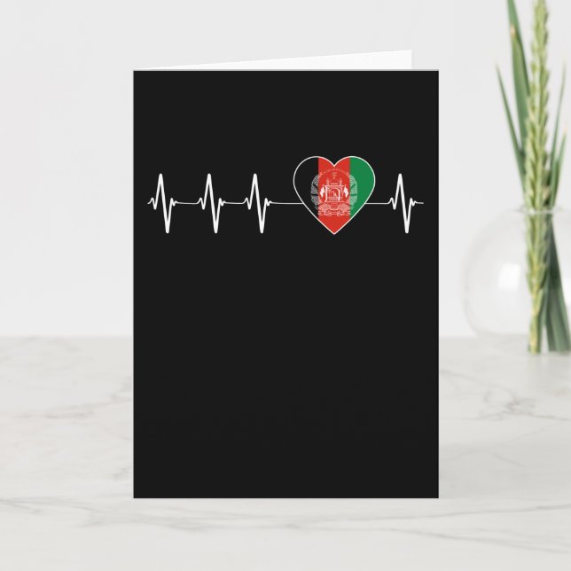Tarjeta El latido afgano me encanta el corazón de la bande (Anverso)