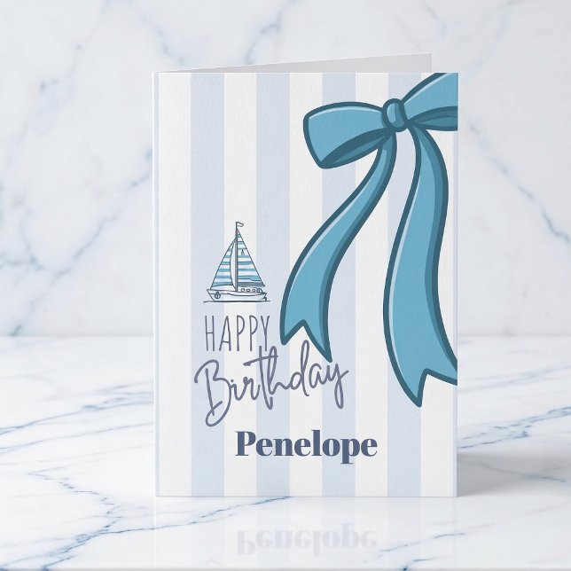 Tarjeta El lazo de cumpleaños del chic skipper (High tides and birthday vibes.)