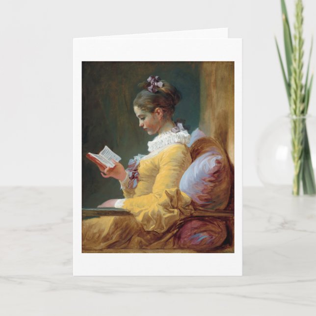Tarjeta El lector, Fragonard (Anverso)