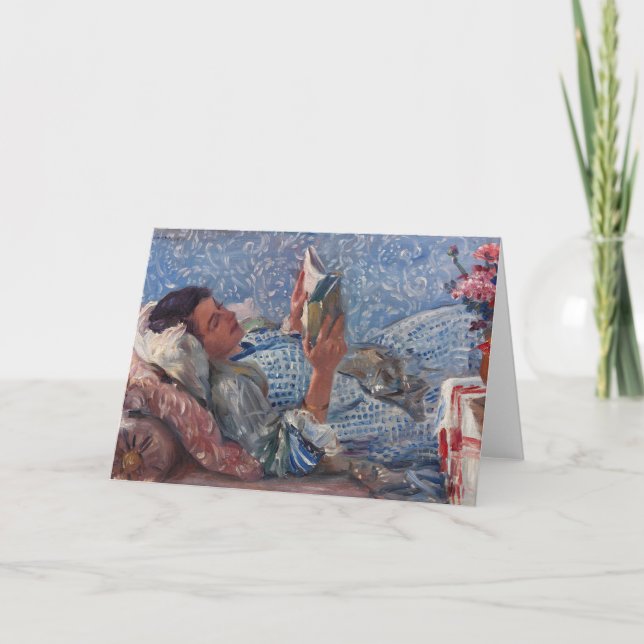 Tarjeta El lector | Lovis Corinth (Anverso)