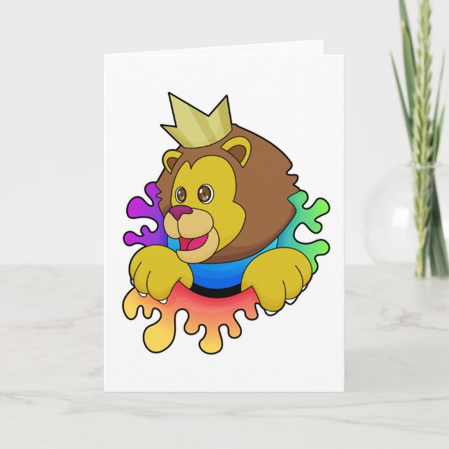 Tarjeta El león como rey con corona (Anverso)