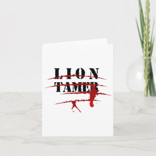 Tarjeta El león Tamer Bloody Animal Ataca Disstume De Hall