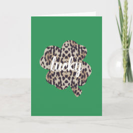 Tarjeta El leopardo de la suerte imprimió el Día de San Pa