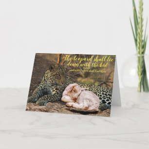 Tarjeta El leopardo se tumbará con el cordero Isaías 11