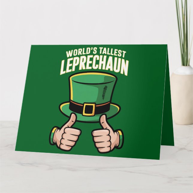 Tarjeta El Leprechaun más alto del mundo humor irlandés di (Anverso)