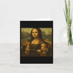 Tarjeta El levantamiento de la Mona Lisa sopesa fuertes ga