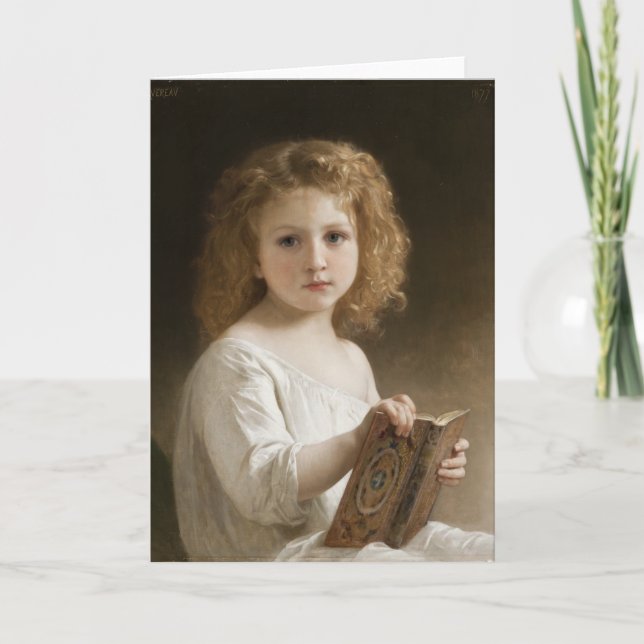 Tarjeta El libro de historias - William Bouguereau (Anverso)