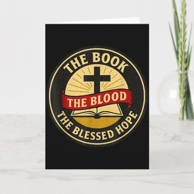 Tarjeta El Libro, Sangre Y Esperanza Bendita, Kjv (Anverso)