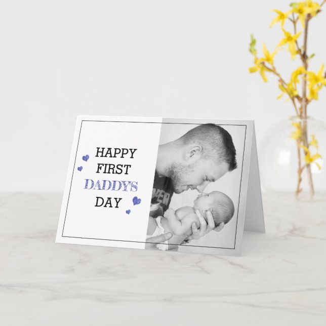 Tarjeta El lindo día del primer papá | Foto (flor amarilla)