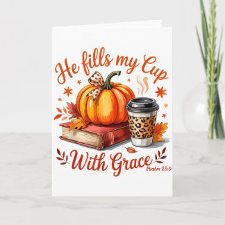 Tarjeta Él Llena Mi Taza Con Gracia Otoño Café Calabaza Ch