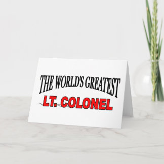Tarjeta El Lt más grande del mundo. Coronel