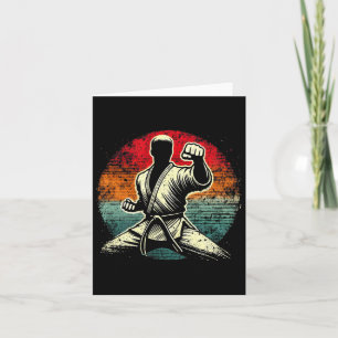 Tarjeta El luchador de artes marciales retro Karate busca