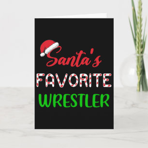Tarjeta El luchador favorito de Santa divertido lucha Navi