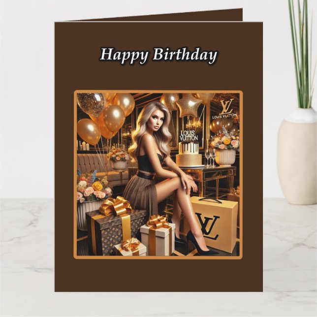 Tarjeta El lujoso cumpleaños de una bella mujer (Anverso)
