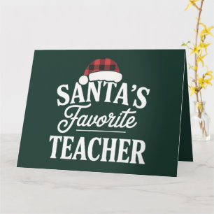 Tarjeta El maestro favorito de Santa Navidad enseña a los 
