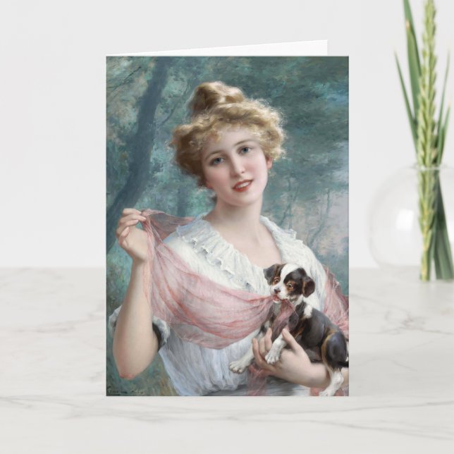 Tarjeta El malicioso cachorro | Émile Vernon (Anverso)