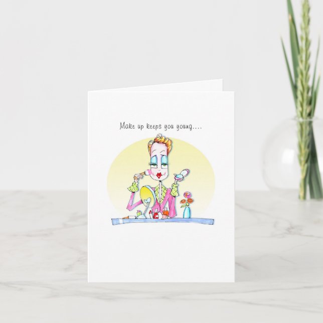 Tarjeta El maquillaje le guarda notecard joven (Anverso)