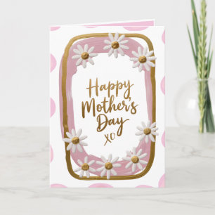 Tarjeta El maravilloso Día de la Madre con Oro Rosa y Dais