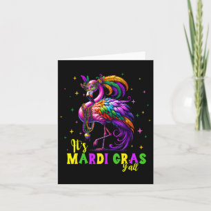 Tarjeta El Mardi Gras Y'all Chicas de disfraces de flamenc