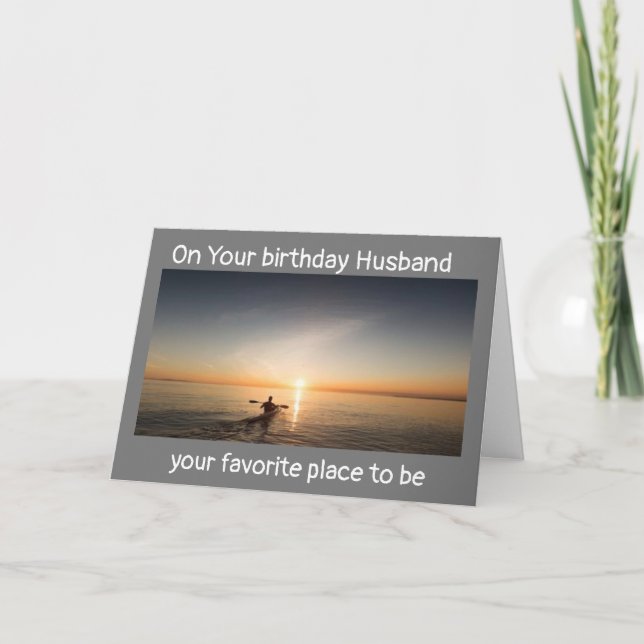 TARJETA EL MARIDO DISFRUTA DE SU CUMPLEAÑOS "EN EL AGUA (Anverso)