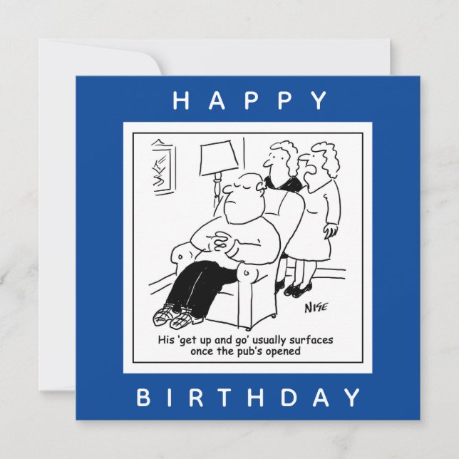 Tarjeta El marido se levanta y se va cuando el pub abre el (Anverso)