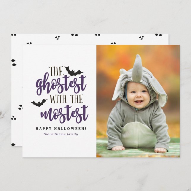 Tarjeta El más fantasma con la Halloween más grande (Anverso / Reverso)
