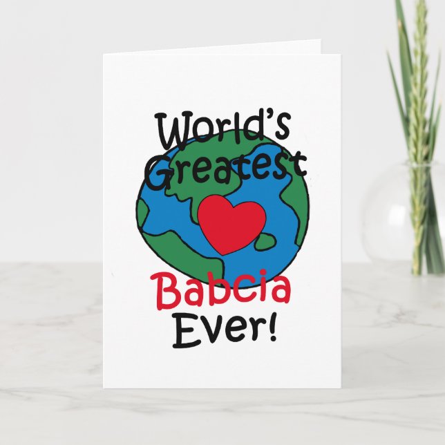Tarjeta El mayor corazón de Babcia del mundo (Anverso)