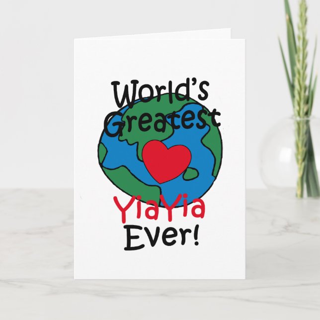 Tarjeta El mayor corazón de YiaYia del mundo (Anverso)