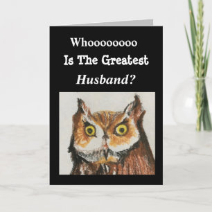 Tarjeta El mayor esposo, Owl Brown negro, es gracioso