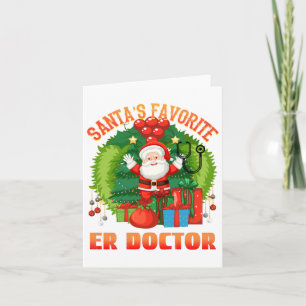 Tarjeta El médico de urgencias favorito de Santa, médico d