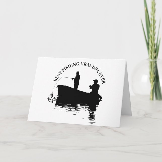 Tarjeta El mejor abuelo de pesca del día del padre (Anverso)