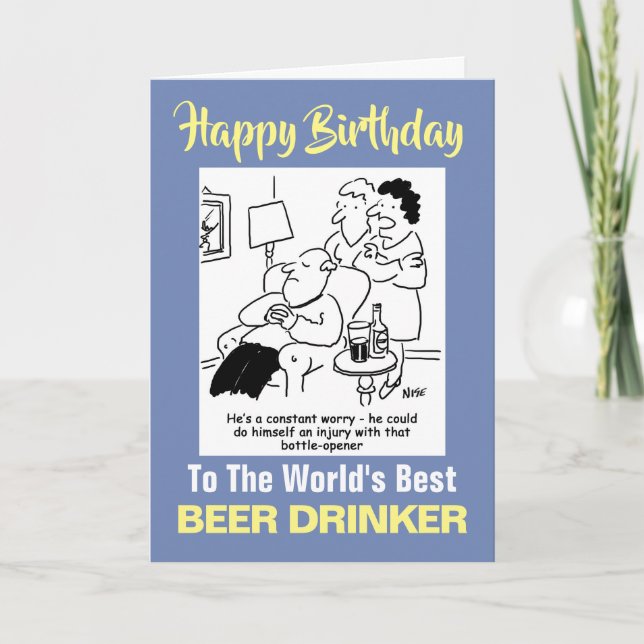 Tarjeta El mejor bebedor de cerveza del mundo - Feliz cump (Anverso)
