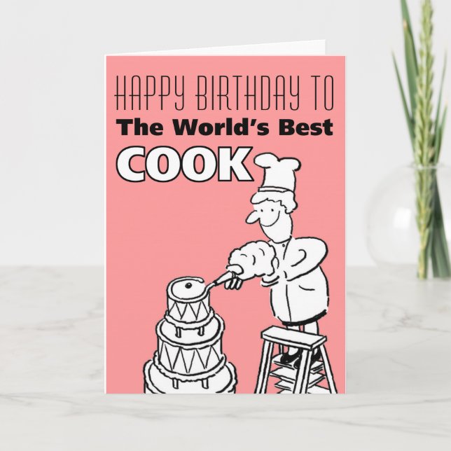 Tarjeta El mejor cocinero del mundo - Feliz cumpleaños (Anverso)