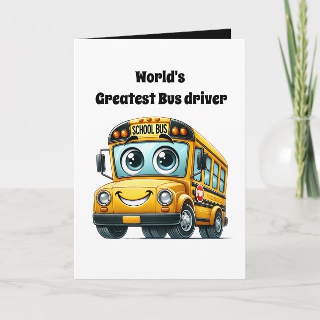 Tarjeta El mejor conductor de autobús de Cute World añade  (Anverso)