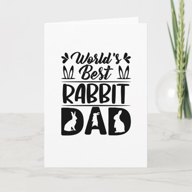 Tarjeta El mejor conejo del mundo, papá-hija-mamá-graciosa (Anverso)