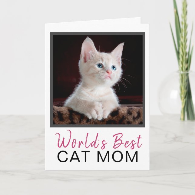 Tarjeta El mejor cumpleaños de la foto de un gato de mamá  (Anverso)