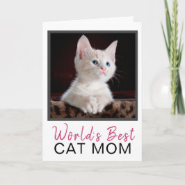 Tarjeta El mejor cumpleaños de la foto de un gato de mamá 