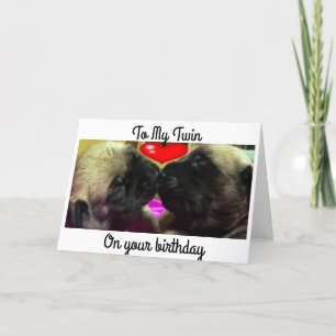TARJETA EL MEJOR CUMPLEAÑOS DE "TWIN PUPPIES" AYUDA A DESE